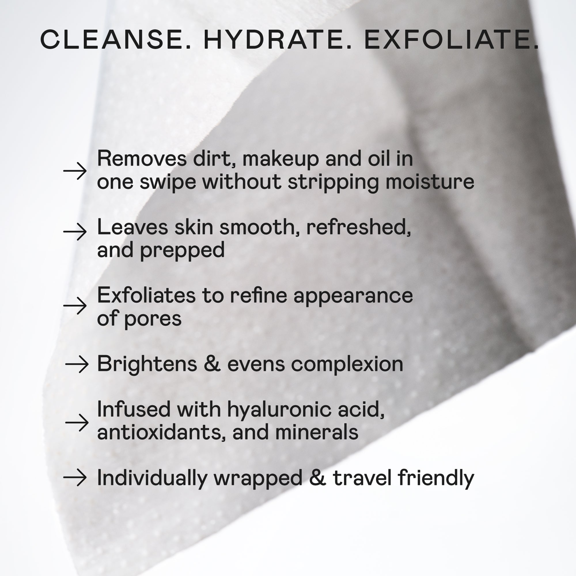 Prep-N-Glow® Exfoliating & Hydrating Facial Wipes - Face Wipes for Cleansing, Exfoliating & Hydrating